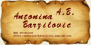 Antonina Barzilović vizit kartica